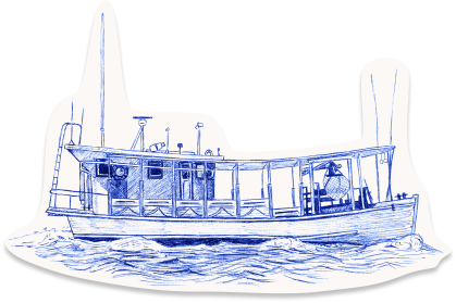 Draggable oyster boat illustration